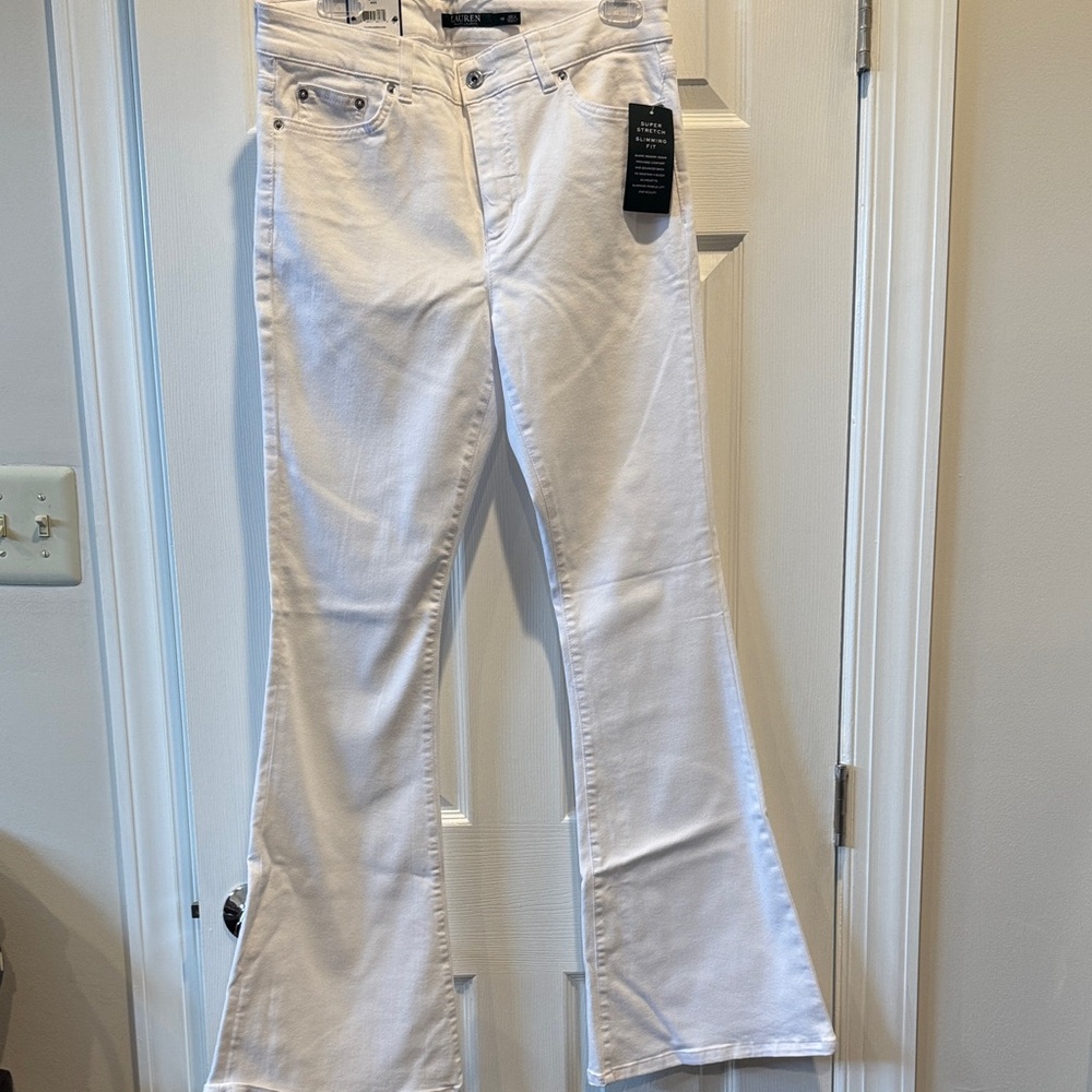 Polo Ralph Lauren Women's Cream Flare Pants